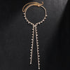 Shiney Rhinestone Choker Chain Necklace Party Girls Long Collar Knot Tassel Necklace Luxury Statement Necklace Jewelry for Women