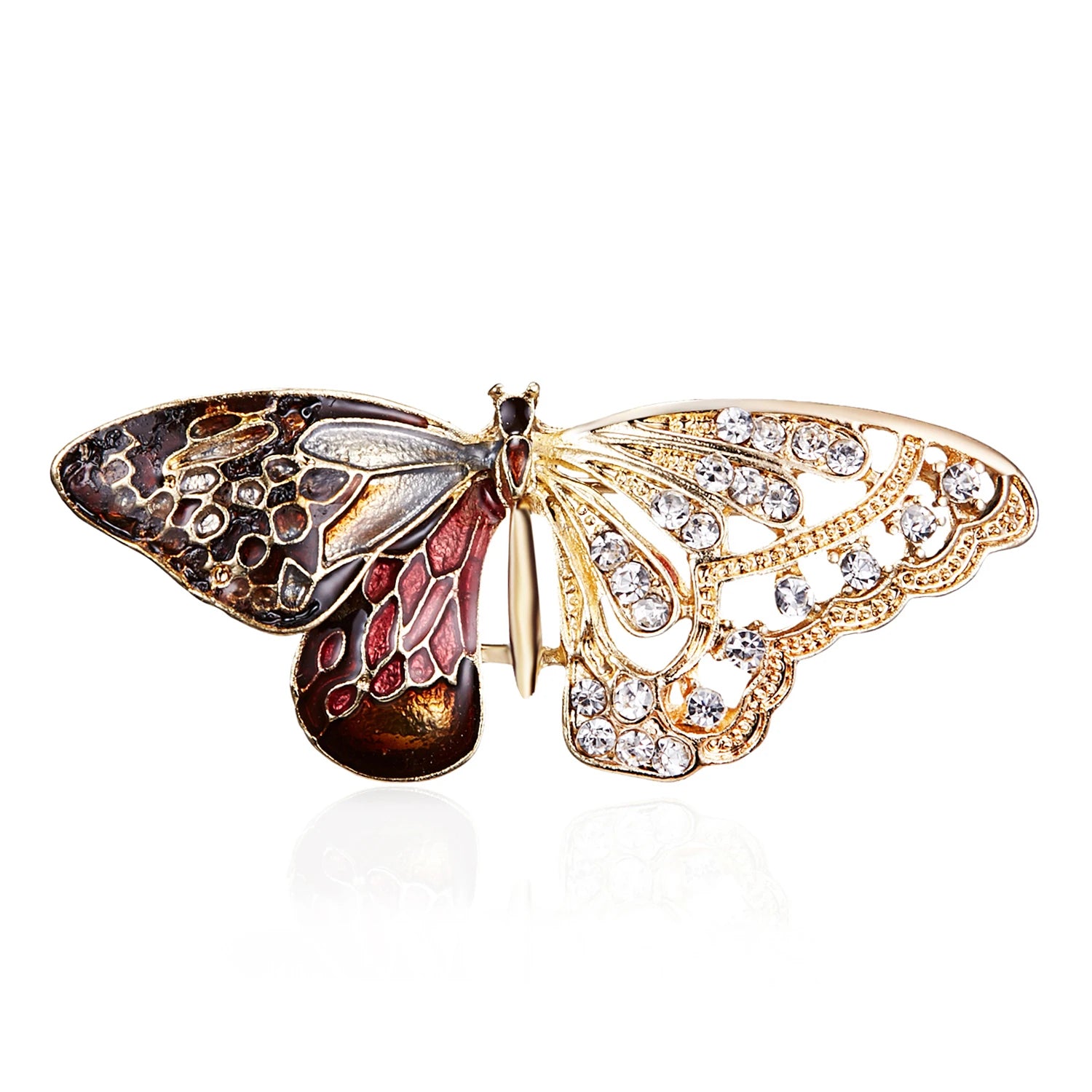 Shining Crystal Butterfly Brooches For Women Elegant Insect Pin Female Coat Backpack Shirt Scarf Wedding Jewelry Accessories