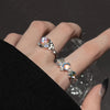 Shiny Rhinestone Cross Star Ring for Women Couples Open Crystal Vintage Finger Ring Y2K Aesthetic Trendy Egirl Jewelry Gifts