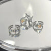 Shiny Rhinestone Cross Star Ring for Women Couples Open Crystal Vintage Finger Ring Y2K Aesthetic Trendy Egirl Jewelry Gifts