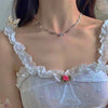 Silver Color Choker Necklace for Girl Women Love Heart Irregualr  Necklace Trendy Neck Jewelry