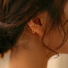 Silver Color Crystal Cross Star Non-Piercing Cuff Ear Clip Earring for Women Shiny Tassels Chain Fake Cartilage Piercing Jewelry