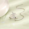 Silver Color Crystal Cross Star Non-Piercing Cuff Ear Clip Earring for Women Shiny Tassels Chain Fake Cartilage Piercing Jewelry