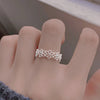 Silver Color Finger Rings for Women Couples New Creative Hollow Flower Geometric Party Jewelry Gifts Wholesale