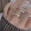 Silver Color Finger Rings for Women Couples New Creative Hollow Flower Geometric Party Jewelry Gifts Wholesale