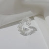 Silver Color Finger Rings for Women Couples New Creative Hollow Flower Geometric Party Jewelry Gifts Wholesale