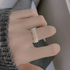 Silver Color Finger Rings for Women Couples New Creative Hollow Flower Geometric Party Jewelry Gifts Wholesale