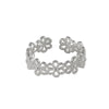 Silver Color Finger Rings for Women Couples New Creative Hollow Flower Geometric Party Jewelry Gifts Wholesale
