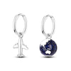 Silver Plated Hoop Earrings Moon Star Dreamcatcher Colored Zircon Fine Earring Jewelry Gift For Women