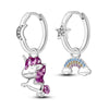 Silver Plated Hoop Earrings Moon Star Dreamcatcher Colored Zircon Fine Earring Jewelry Gift For Women