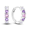 Silver Plated Hoop Earrings Moon Star Dreamcatcher Colored Zircon Fine Earring Jewelry Gift For Women