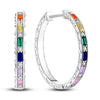 Silver Plated Hoop Earrings Moon Star Dreamcatcher Colored Zircon Fine Earring Jewelry Gift For Women