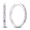 Silver Plated Hoop Earrings Moon Star Dreamcatcher Colored Zircon Fine Earring Jewelry Gift For Women