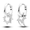 Silver Plated Hoop Earrings Moon Star Dreamcatcher Colored Zircon Fine Earring Jewelry Gift For Women