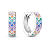 Silver Plated Hoop Earrings Moon Star Dreamcatcher Colored Zircon Fine Earring Jewelry Gift For Women