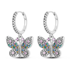 Silver Plated Hoop Earrings Moon Star Dreamcatcher Colored Zircon Fine Earring Jewelry Gift For Women