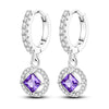 Silver Plated Hoop Earrings Moon Star Dreamcatcher Colored Zircon Fine Earring Jewelry Gift For Women