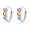 Silver Plated Hoop Earrings Moon Star Dreamcatcher Colored Zircon Fine Earring Jewelry Gift For Women