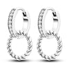 Silver Plated Hoop Earrings Moon Star Dreamcatcher Colored Zircon Fine Earring Jewelry Gift For Women