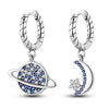 Silver Plated Hoop Earrings Moon Star Dreamcatcher Colored Zircon Fine Earring Jewelry Gift For Women