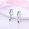 Silver Plated Hoop Earrings Moon Star Dreamcatcher Colored Zircon Fine Earring Jewelry Gift For Women