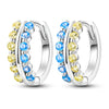 Silver Plated Hoop Earrings Moon Star Dreamcatcher Colored Zircon Fine Earring Jewelry Gift For Women
