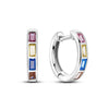 Silver Plated Hoop Earrings Moon Star Dreamcatcher Colored Zircon Fine Earring Jewelry Gift For Women