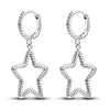 Silver Plated Hoop Earrings Moon Star Dreamcatcher Colored Zircon Fine Earring Jewelry Gift For Women