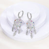 Silver Plated Hoop Earrings Moon Star Dreamcatcher Colored Zircon Fine Earring Jewelry Gift For Women