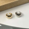 Simple Gold Color Plated Smooth Metal Heart Ring for Women Men Y2K Trendy Ring Korean Elegant Party Jewelry Couple Gifts