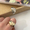 Simple Gold Color Plated Smooth Metal Heart Ring for Women Men Y2K Trendy Ring Korean Elegant Party Jewelry Couple Gifts