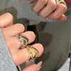 Simple Gold Color Plated Smooth Metal Heart Ring for Women Men Y2K Trendy Ring Korean Elegant Party Jewelry Couple Gifts