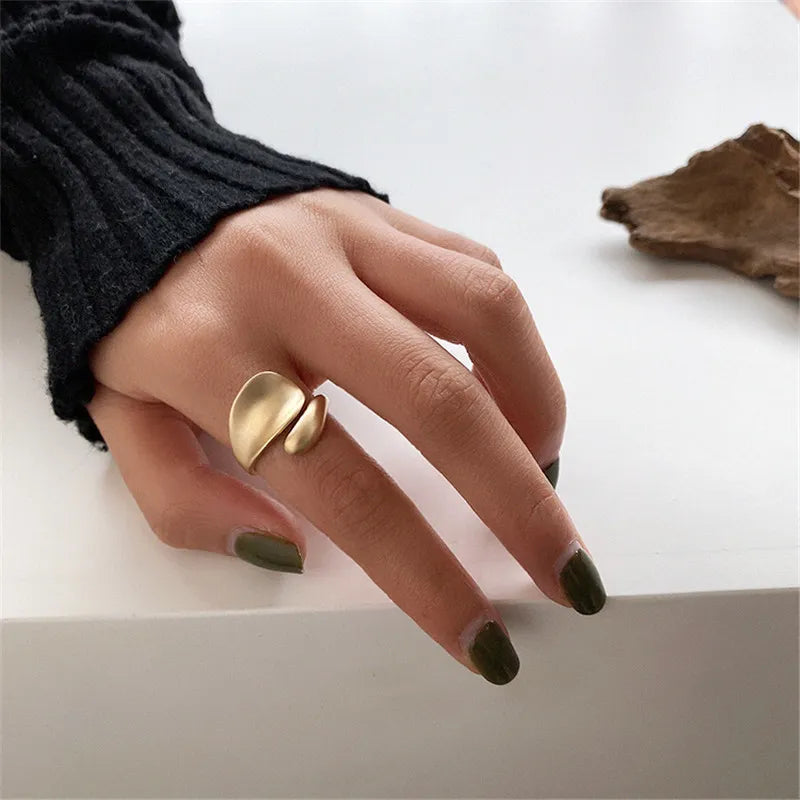 Simple Open Rings For Women Gold Color   Korean Street Girl Wedding Rings Adjustable Knuckle Finger Jewelry Jewelry