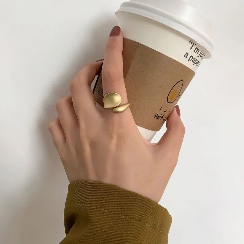 Simple Open Rings For Women Gold Color   Korean Street Girl Wedding Rings Adjustable Knuckle Finger Jewelry Jewelry