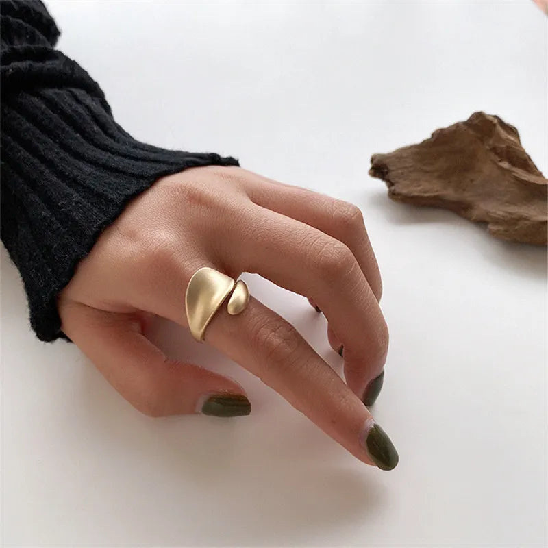 Simple Open Rings For Women Gold Color   Korean Street Girl Wedding Rings Adjustable Knuckle Finger Jewelry Jewelry