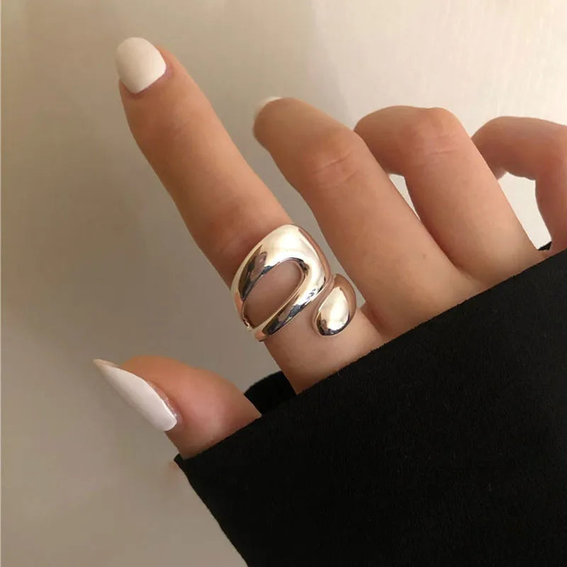 Simple Open Rings For Women Gold Color   Korean Street Girl Wedding Rings Adjustable Knuckle Finger Jewelry Jewelry