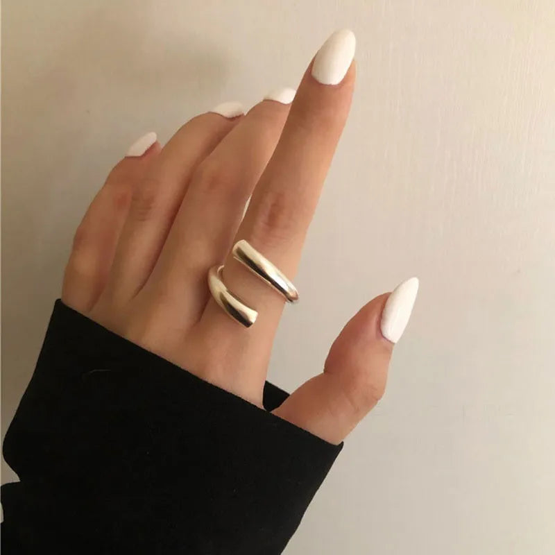 Simple Open Rings For Women Gold Color   Korean Street Girl Wedding Rings Adjustable Knuckle Finger Jewelry Jewelry