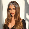 Simple Rhinestone Hair Chain Band Accessories for Women Party Crystal Headpiece Bridal Forehead Jewelry Tiara Fringe Headdress