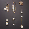 Simulated Pearl Brooch Pins Set For Women Dress Sweater Decorative Rhinestone Flower Beads Buckle Pin Jewelry Accessories