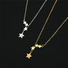 Skyrim Boho Star Pendant Tassel Necklace Stainless Steel Gold Color Simple Women Choker Neck Chain Kpop Summer Jewelry Gift