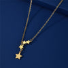 Skyrim Boho Star Pendant Tassel Necklace Stainless Steel Gold Color Simple Women Choker Neck Chain Kpop Summer Jewelry Gift