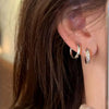 Small Shiny Zircon Hoop Earring Set for Women Vintage Circle Geometric Smooth Earring Piercing Jewelry Trendy Jewelry Gifts