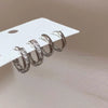 Small Shiny Zircon Hoop Earring Set for Women Vintage Circle Geometric Smooth Earring Piercing Jewelry Trendy Jewelry Gifts