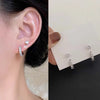 Small Shiny Zircon Hoop Earring Set for Women Vintage Circle Geometric Smooth Earring Piercing Jewelry Trendy Jewelry Gifts