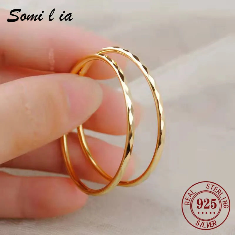 Somilia - Women's Big Hoop Earrings,  Collection 100% 925 Sterling Silver Jewelry  Women18K Golden серьги кольца