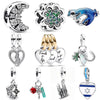 Sparkling Crescent Moon Dart Frog Clover Friendship Heart Pendant Bead 925 Sterling Silver Charm Fit Popular Bracelet Jewelry