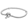 Sparkling Infinity Heart Brilliant Life Winged Heart Clasp Bracelet 925 Sterling Silver Bangle Fit  Bead Charm Jewelry