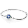Sparkling Infinity Heart Brilliant Life Winged Heart Clasp Bracelet 925 Sterling Silver Bangle Fit  Bead Charm Jewelry