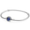 Sparkling Infinity Heart Brilliant Life Winged Heart Clasp Bracelet 925 Sterling Silver Bangle Fit  Bead Charm Jewelry