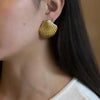 Stainless Steel Big Textured Shell Big Stud Earrings for Women Cute Geometric Gold Plated Earrings Summer Beach Jewelry Gift